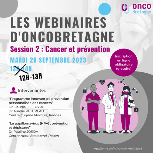 Webinaire oncobretagne cancer et prévention le 260923