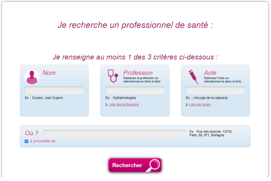 Mise à jour annuaire santé