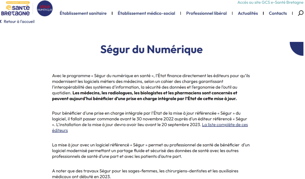 ségur du numérique e-santé bretagne